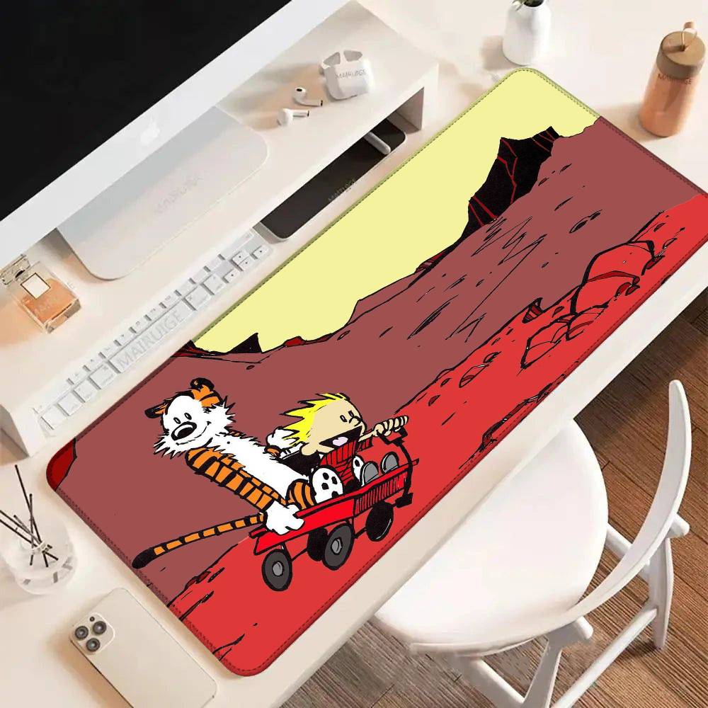Comic C-Calvin And H-Hobbes Mouse Pad Rubber Thicken Overlock Gaming Table Mat Office Computer Keyboard Pad PC Mousepad