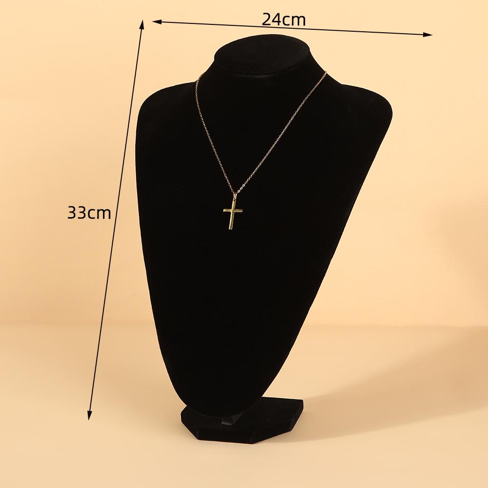 High-End Black Velvet V-Shaped Necklace Display Stand