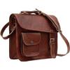 Leather 11 Inch Vintage Leather Ipad Messenger Bag For Office -Handmade Document Briefcase Adjustable Satchel Bags Rustic Brown