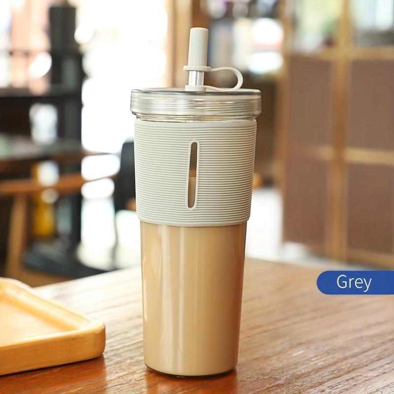 1pc 710Ml/24Oz Large Capacity Coffee Cup | Plastic High Temperature Resistant Sports Water Bottle, Reusable Cups with Straws