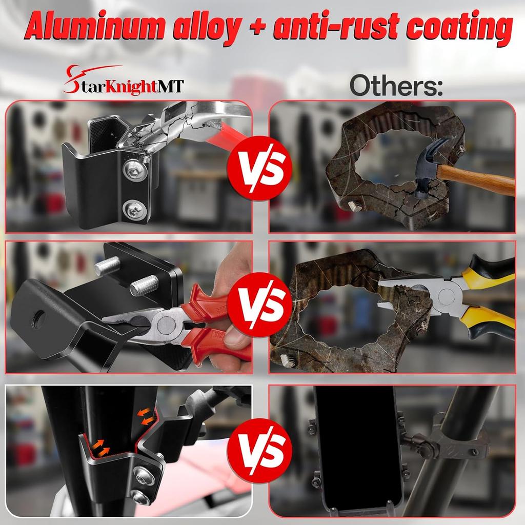 StarknightMT UTV Phone Mount For Pro-Fit Cage 360° Adjustable Aluminum Alloy 8 Claws SXS Phone Mount Heavy Duty Cell Phone Holder For Defender