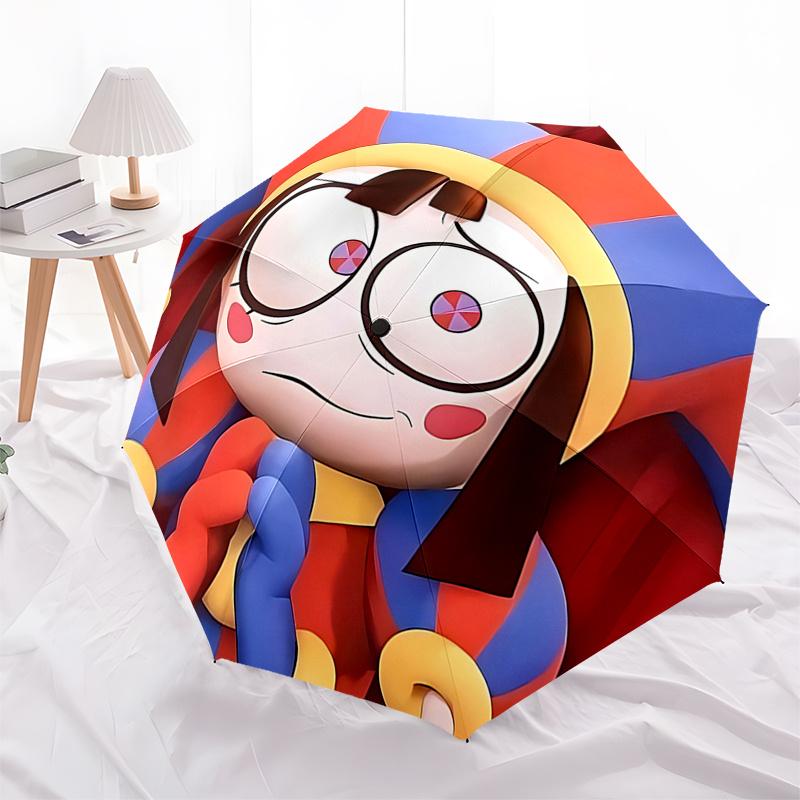 

Jester Clown Rain Umbrella: Automatic Opening & Closing, Foldable Design, 8 Rib Iron Frame, Outdoor Use, Perfect Gift for Fans and Travelers