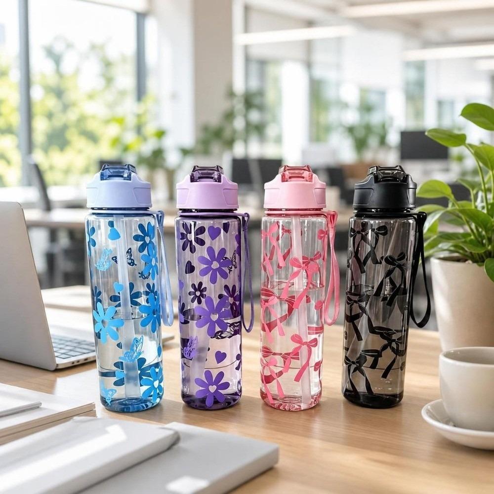 800ML Sports Water Bottle Large Capacity Straw Cup Lightweight Water Bottle School
