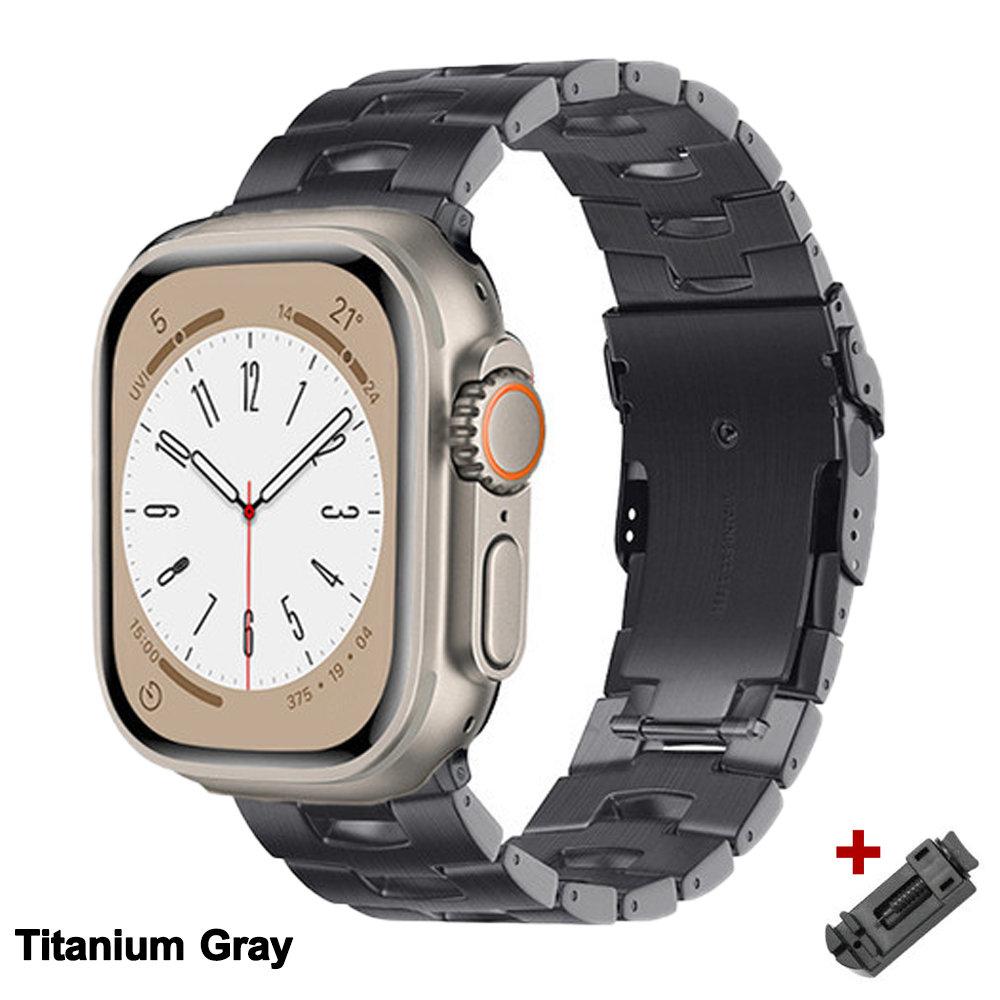 Luxury Titanium Strap For Apple Watch 9 Ultra 2 49mm 45mm 41mm Correa Bracelet For Apple iWatch Series 8 7 SE 6 5 4 se 44mm 42mm