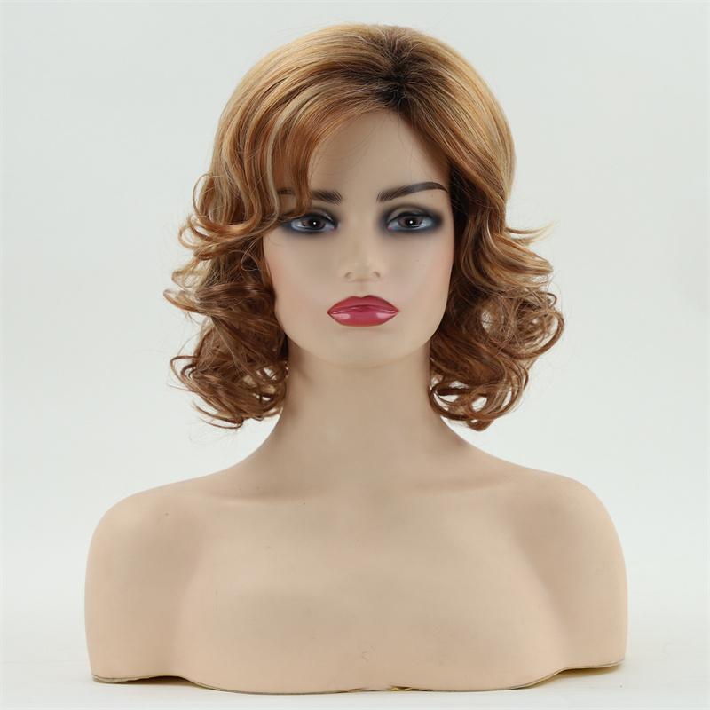 Syntetyczne krótkie kręcone włosy szara biała peruka dla osób w podeszłym wieku dla kobiet peruka mamusia z grzywką przebranie na karnawał impreza dla babci prezent peruka