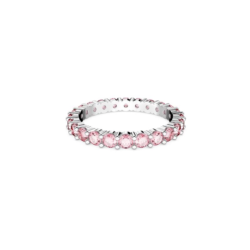Swarovski Matrix round cut fashionable cubic zirconia, rhodium plated ring for women 5658855
