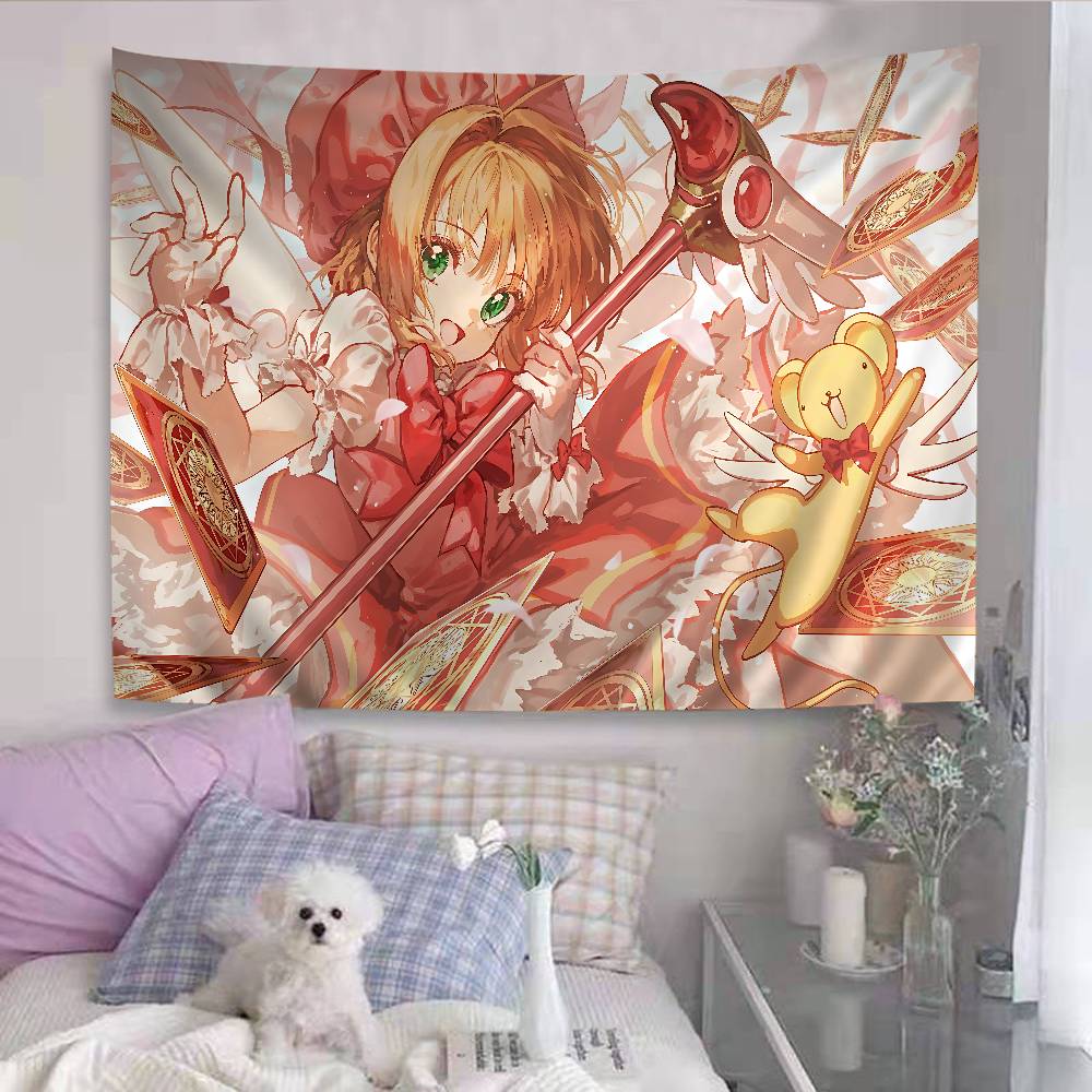 Anime CCardcaptor Sakura Girl Colorful Tapestry Wall Hanging Bohemian Wall Tapestries Mandala Wall Hanging Sheets