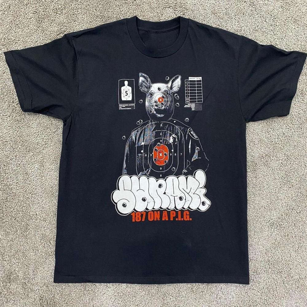 

SUNAMI - 187 ON A P.I.G. Unisex Classic Cotton BLack All Size Shirt LI1512 Unisex T-Shirt S