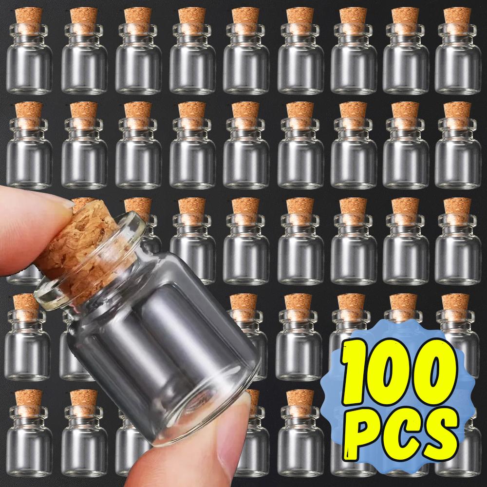 Empty Wish Bottles Tiny Glass Jars with Cork Stoppers Transparent Spice Message DIY Drifting Vials Wedding Party Decor Gifts