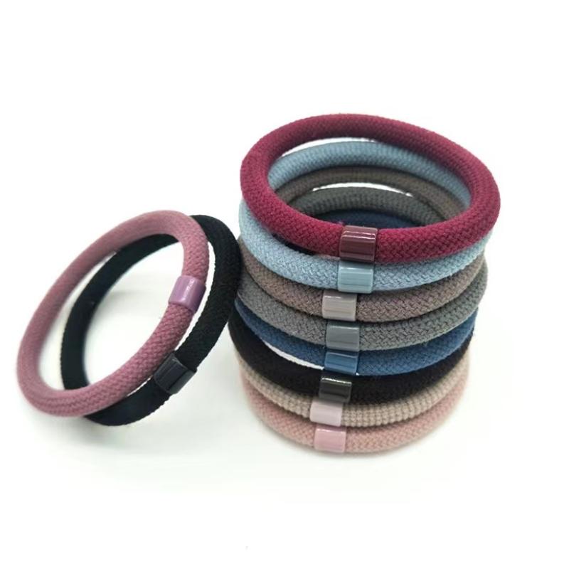 Pack Women Rubber Bands Durable Elastic Cotton Overstriking Adjustable Hair Rope