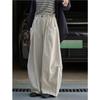 Johnature Japanese Relaxed Large-pocked Elastic Waist Trousers Structured  Pants Women Casual Pants For Autumn Winter