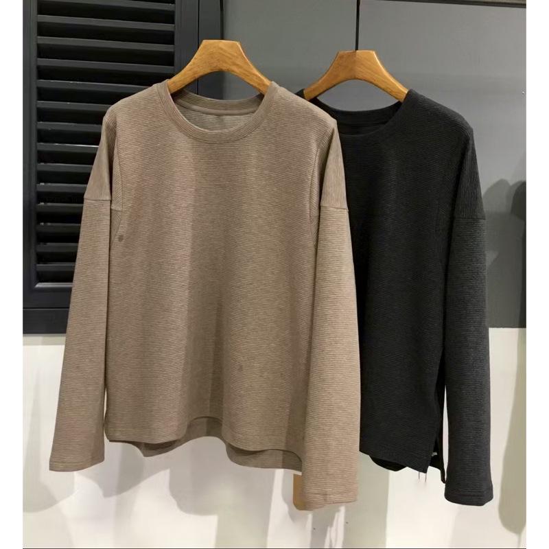 Women's Long Sleeve Korean Style Loose Hoodie - Autumn/Winter Round Neck Versatile Slimming Base Layer Top.