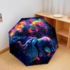 1 PC Automatic Folding Umbrella - Elephant Galaxy Pattern, Portable & Foldable Design with 8 Ribs, Christmas Birthday Gifts