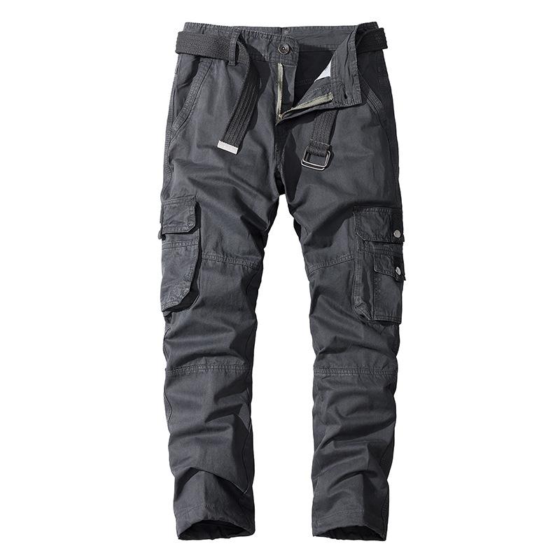 Casual Pants Men 'S Cotton Multi -Pocket Trousers Washed Sports Overalls Men 'S Pants