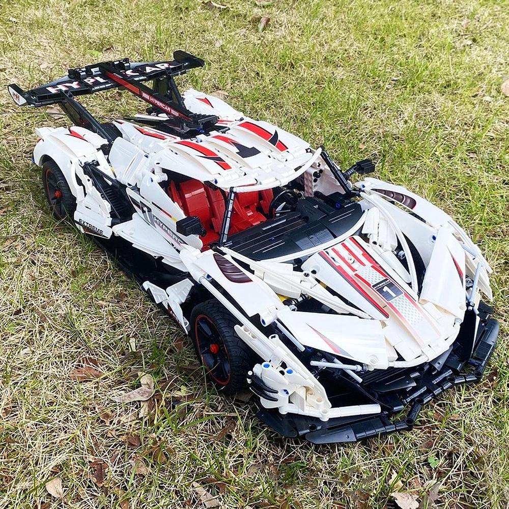 Technical 1:8 Remote Control Vehicle Plating Apolloed Sports Car Building Blocks Racing Vehicle Assemble Bricks Toys Kids Gift
