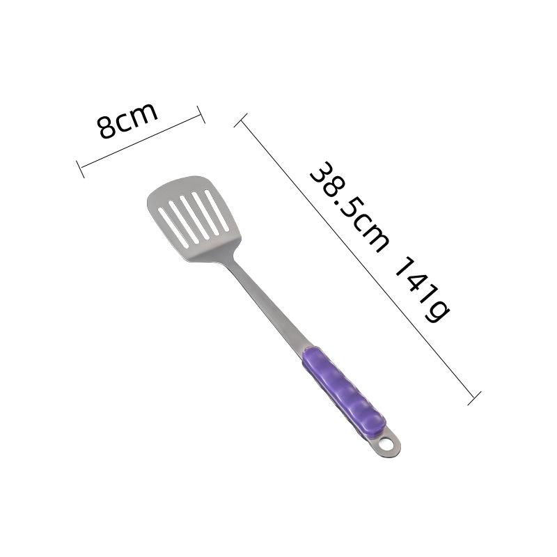 HANYANG Stainless Steel Kitchenware Set Colourful Handle Thickened Stir-Fry Spatula Insulated Cooking Spatula Spatula Spatula Fishing Noodle Spoon