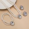 3Pcs/set French Elegant Elegant Multi Layer Imitation Pearl Jewelry Set 2025 Summer Party Wedding Gift Beaded Choker Necklace Earrings Sets for Women