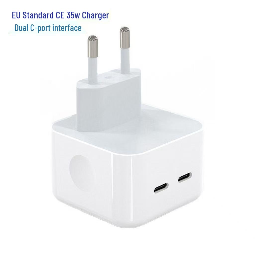 35W+C UK Dual Port Fast Charger: Compatible with Apple and Android, USB+PD Fast Charging