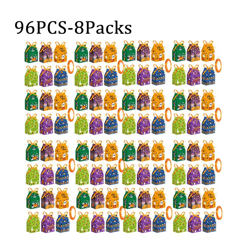 120pcs Halloween Gift Box Cartoon Pumpkins Candy Cookie Packaging Paper Boxes Happy Halloween Eve Party Supplies Decoration Mixe