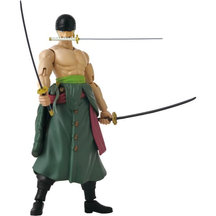Figurine anime heroes - bandai - one piece zoro style 3 épées 17 cm - 16 points d'articulation