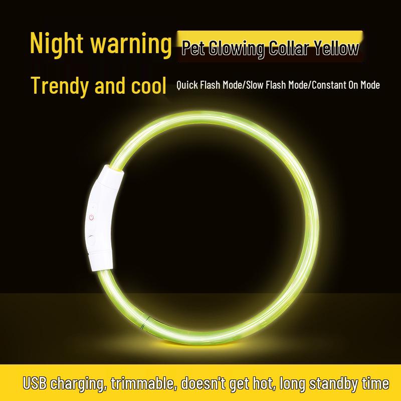 Rechargeable LED Glowing Collar for Dogs and Cats - Nighttime Safety Necklace