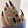 New European and American vintage ring set Water drop geometric women's joint tail ring