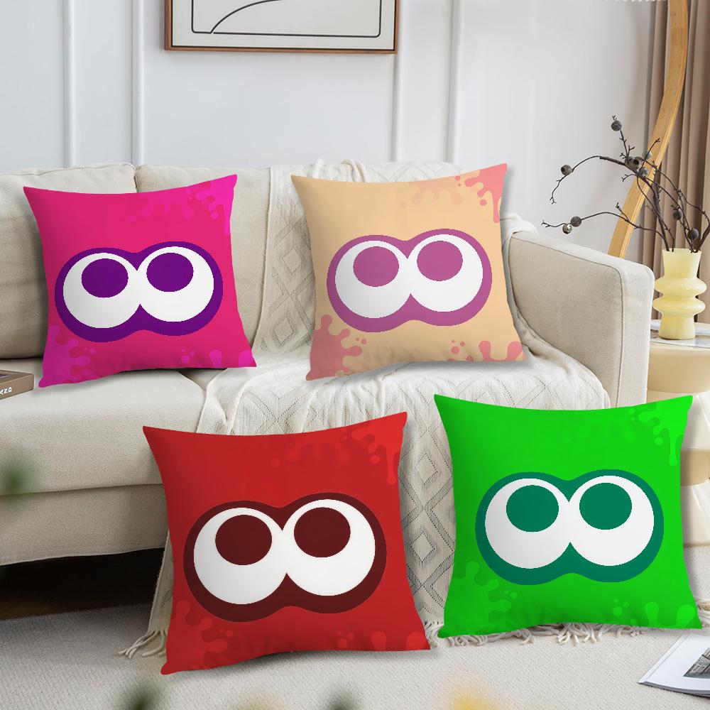 Game S-Splatoon Cute Squid cushion cover For Bedroom Car Coffee Shop Room Soft and Living Room Sofa Decorative Pillow Cover Case