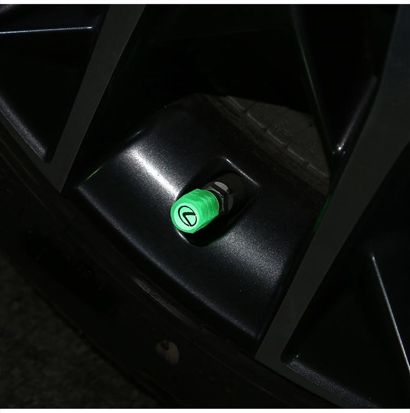 4Pcs Car Luminous Tire Valve Caps Tyre Fluorescent Accessories For Lexus CT200h UX IS200 UX250h IS460 RX RX450h IS250 NX NX300h RH8