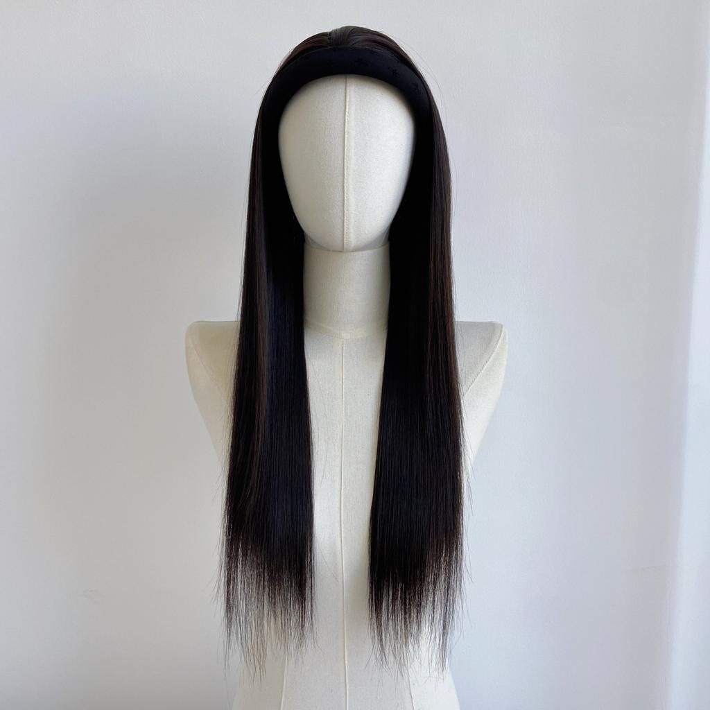 Wig Fashion European American Women's Fluffy Simulated Hair Hoop Long Straight Stable