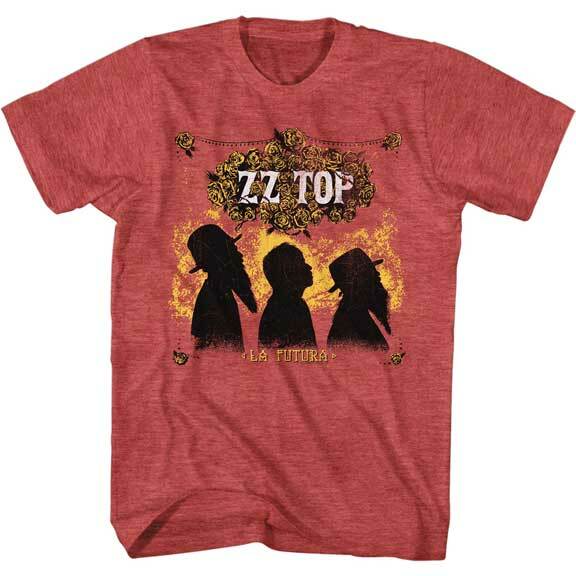 ZZ Top La Futura Band Member Silhouettes Men T Shirt Rock Music Band Merch XL