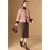 Women's New Chinese Style Jacquard Padded Winter Jacket with Bow Buttons