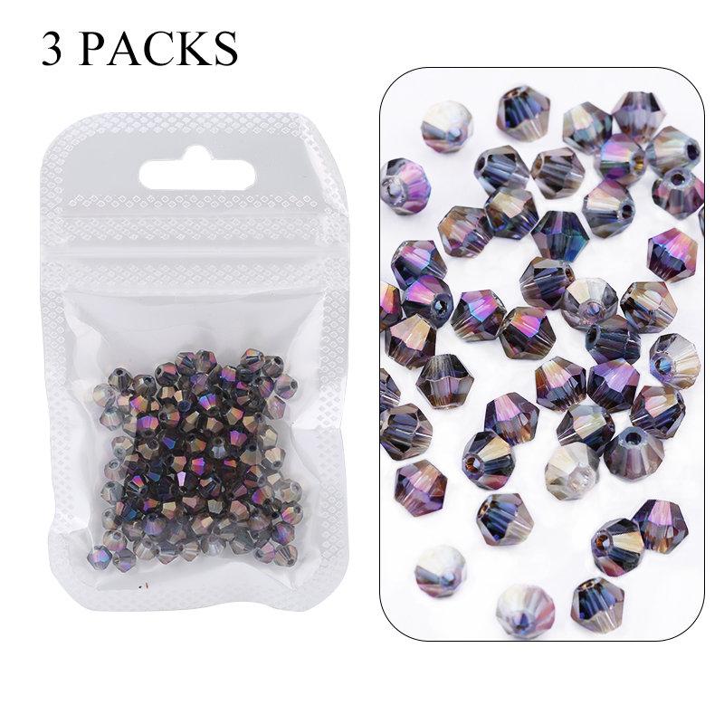 4mm Shiny AB Color Crystal Bicone Beads Glass Jewelry Beads Loose Spacer Beads Earring Bracelet Making Jewelry Accessories DIY