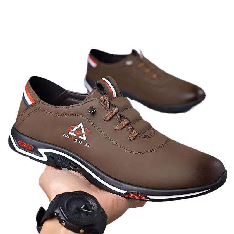 Men's Versatile Casual Shoes Soft Bottom Lightweight Anti-slip Comfortable Fit Round Toe Rubber Outsole Non-slip Leisure Footwea