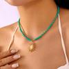 Stylish Acrylic Sun Pendant Bohemian Necklace Versatile Layering Jewelry Accessory For Casual Or Formal Outfits
