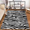 Black and White Zebra Stripe Pattern Area Rug for Living Room Decor Suitable for use as an anti-slip for living room bedroom sofas