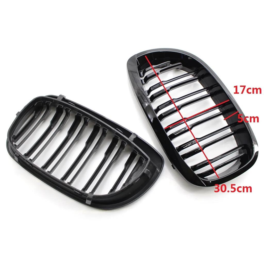 Car Kidney Grill Front Bumper 2 Slat Line Grille For BMW E46 Coupe Cabrio 325Ci 330Ci LCI 2door 2003-2006 Gloss Racing Grill