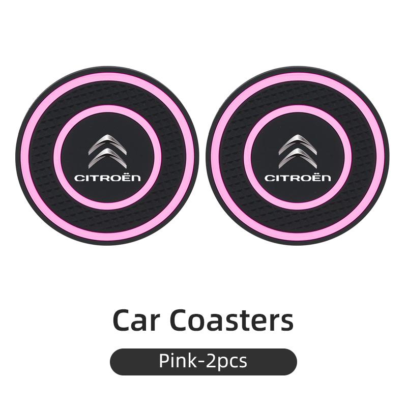 Silicone Double Ring Car Cup Mat Anti-Slip Insert For Citroen C4 C3 C5 C1 C2 Berlingo Celysee Cactus Picasso Aircross Saxo Grand aks256