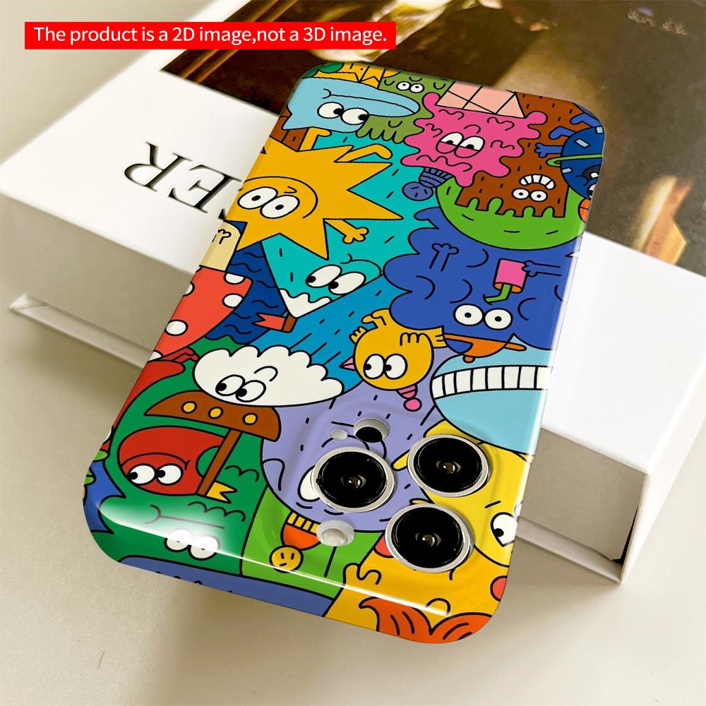 Colorful Cartoon Monsters Phone Case All Inclusive Film Hard Phone Case, Compatible with iPhone 18 Pro Max 17 16 15 14 13 12 11