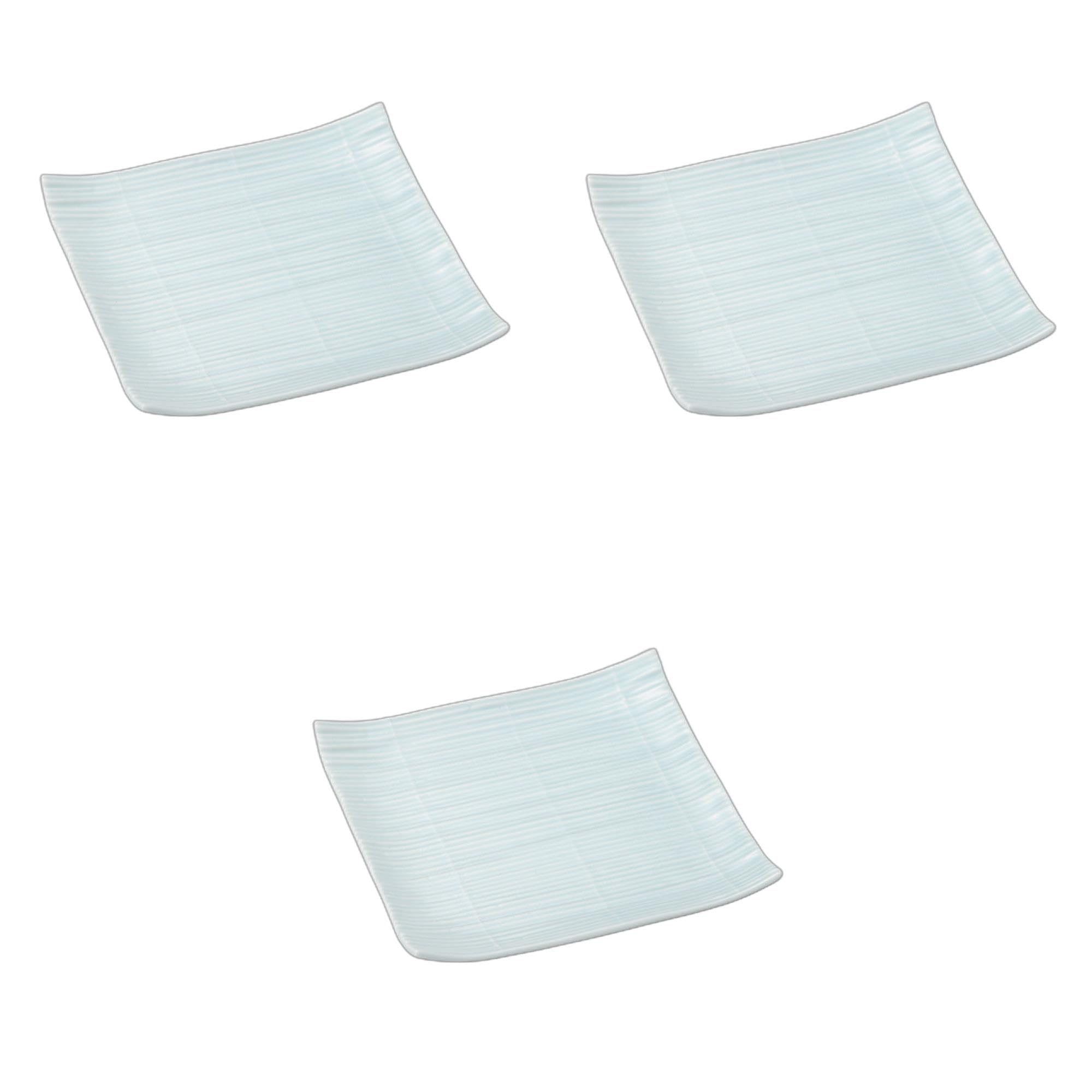 

Set of 3 Celadon Bamboo Blind Square Large Plates x x Square Setomonohonpo (Hamanashi) 8.0mm [22.5 22.5 2.5cm] Plates, Ceramic,