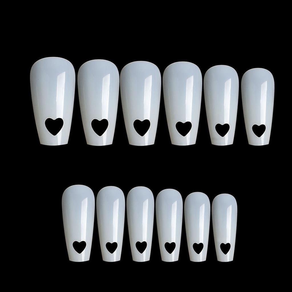 Square False Nails Tips 504 Pcs Acrylic Press on Nails Clear Artificial False Nail Heart Fake Nails for Nail Extension