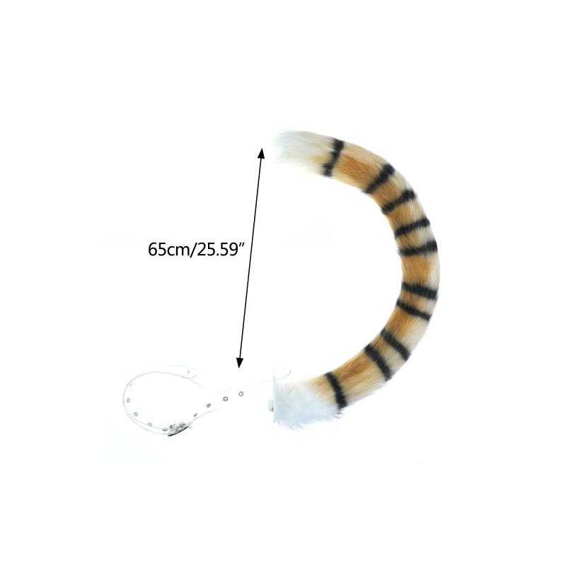 Adjustable Tiger Fox Tail for Cat Props Fur Furry Cosplay Carnival Party Christmas Anime Accessories Gift Halloween Cost