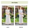 Mom's Stylish Summer Two-Piece Set: Mid-Aged Women's Chinese Style Short-Sleeve Shirt + Skirt Pants.