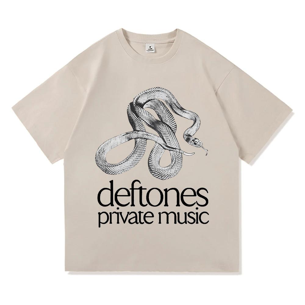 Private Music Tracklist Tees Deftones Rock Band Printing T-shirt Cotton Loose Short Sleeve T Shirt Women Unisex Unisex Streetwear
