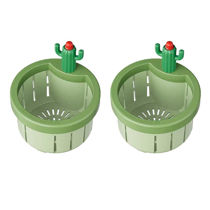 

Фильтр для слива кухонной раковины, милый кактус, фильтр для кухонной раковины, корзина для сбора пищи, фильтр против засорения для эффективного слива раковины зелёный