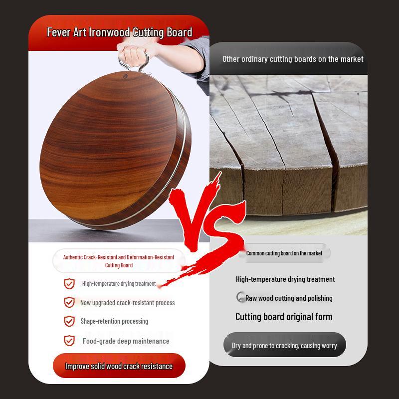 Ironwood Solid Wood Cutting and Chopping Board for Pastry and Commercial Use