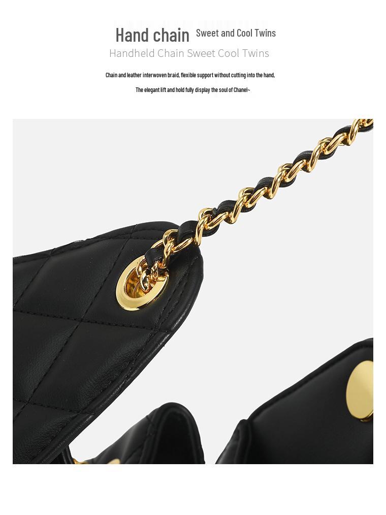 25C Women's Hippie Hobo Fashion Bucket Bag - Chain Crossbody, Drawstring Shoulder & Underarm Design