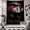 Custom Tapestry Wall Hanging, Saw Billy the Puppet Personalized Name Text Home Wall Decor
