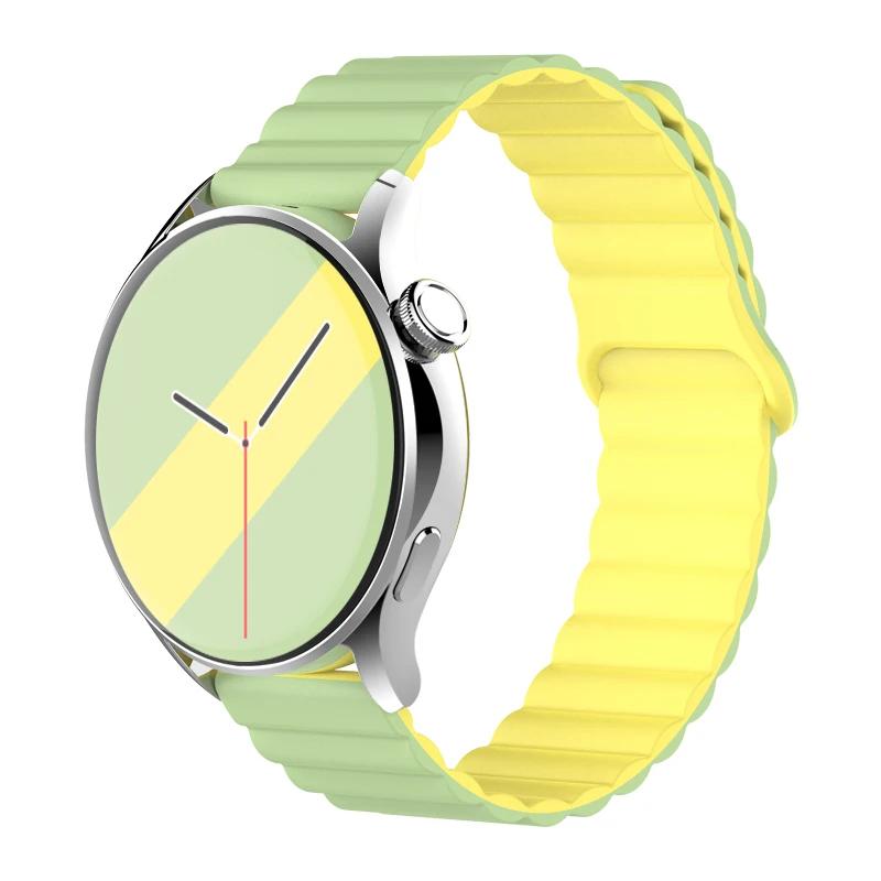 Silicone Magnetic Loop For Samsung Galaxy Watch 7 6 5 Pro 4 Classic Active Link Band Bracelet Huawei GT 2-2e 3-4 20mm 22mm Strap