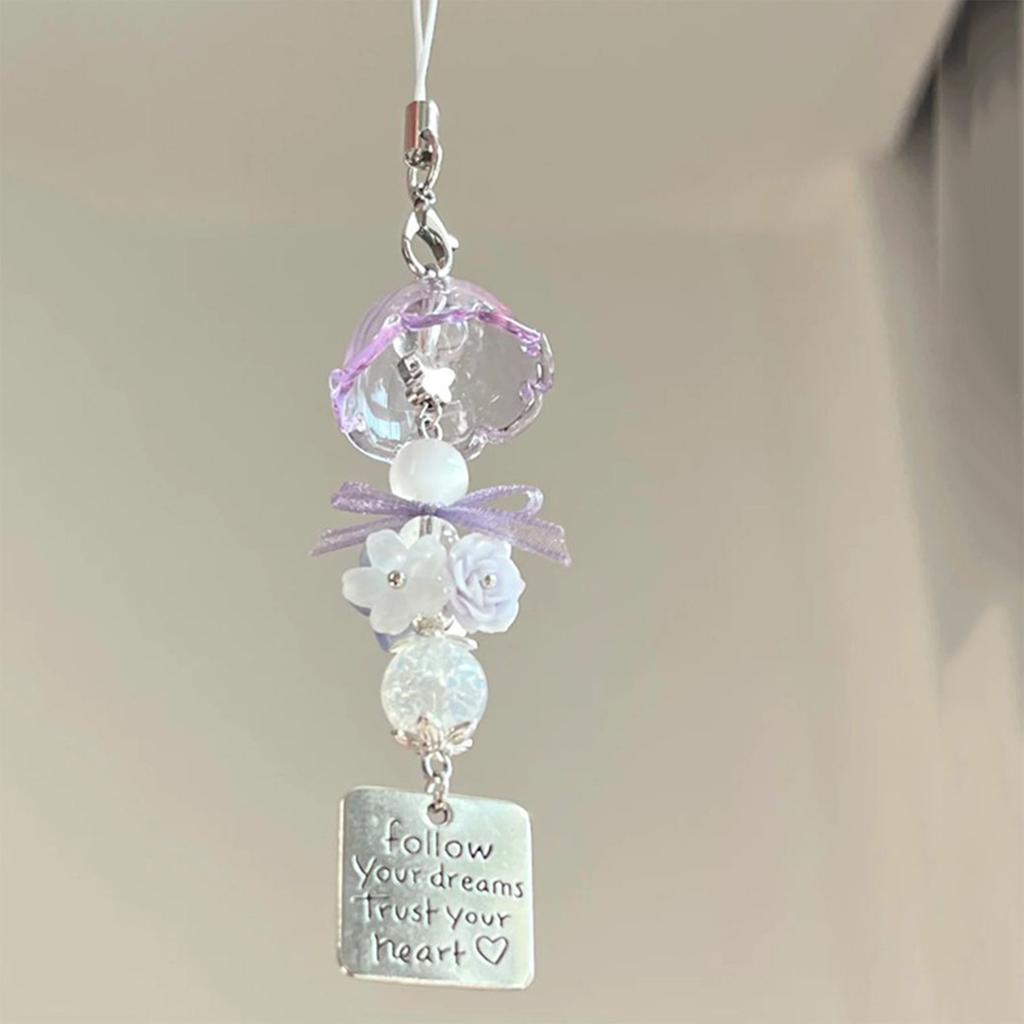 Cute Fruit Keychain Creative Summer Watermelon Pendant Key Chain Beaded Mobile Phone Anti-Lost Lanyard Bag Decorative Keyring