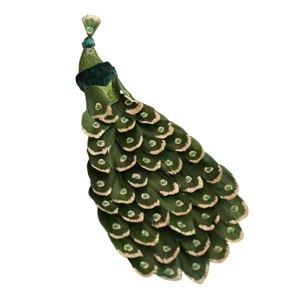 Realistic Feathers Christmas Peacock Decoration Shimmering Peacock Doll Toy 2025 Navidad Decor
